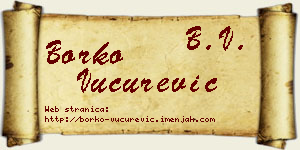 Borko Vučurević vizit kartica